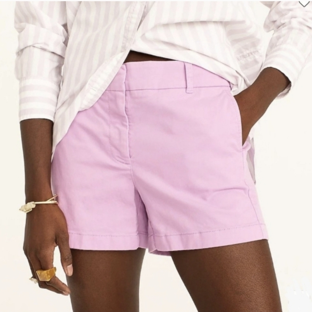 J.crew Baby Pink Pastel Chambray Oxford Cotton Chino Dress Shorts | sz 6
